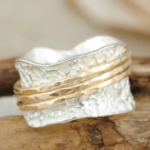 Mira™ | Vintage Dual-Tone Spinner Ring