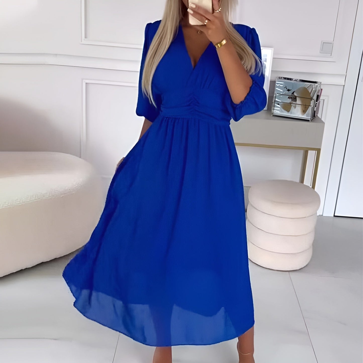 Chloe | Leichtes Seiden-Chiffonkleid