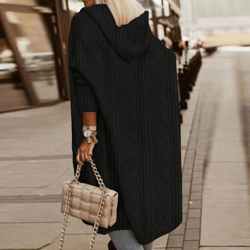 Zephyra | Langer Kapuzen-Cardigan