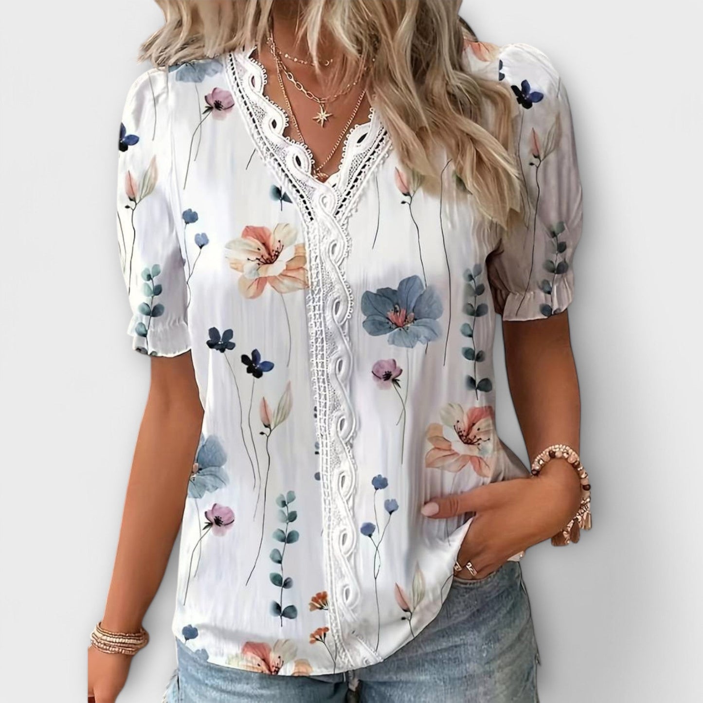 Emily - Modische Bluse mit V-Ausschnitt