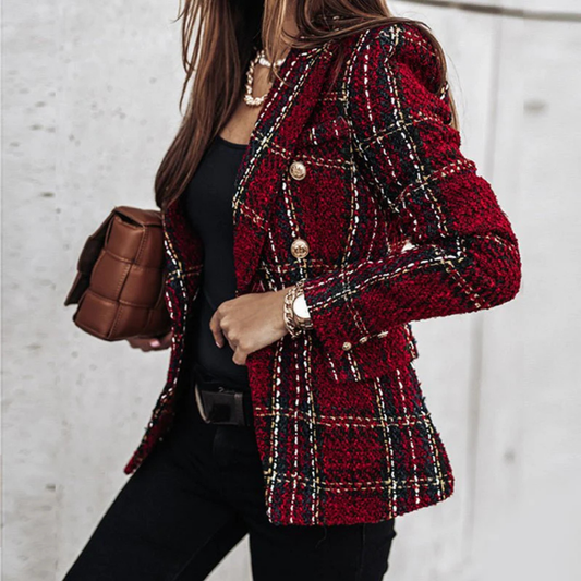 Damen Kariert Blazer | Langarm