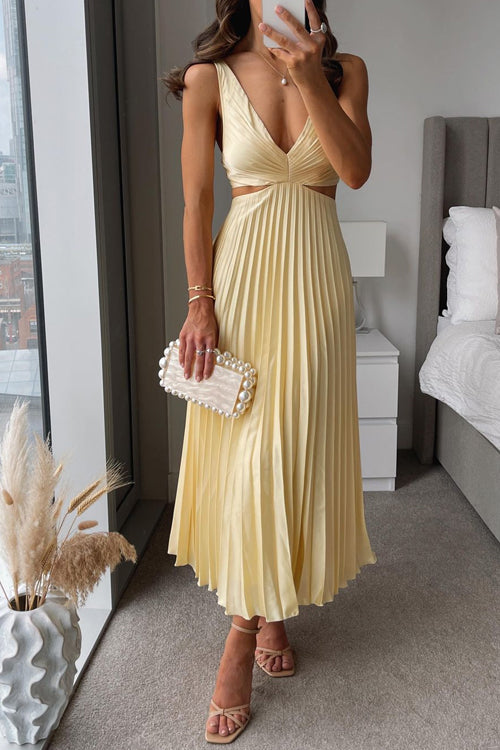Sage™ – Plissiertes Maxikleid