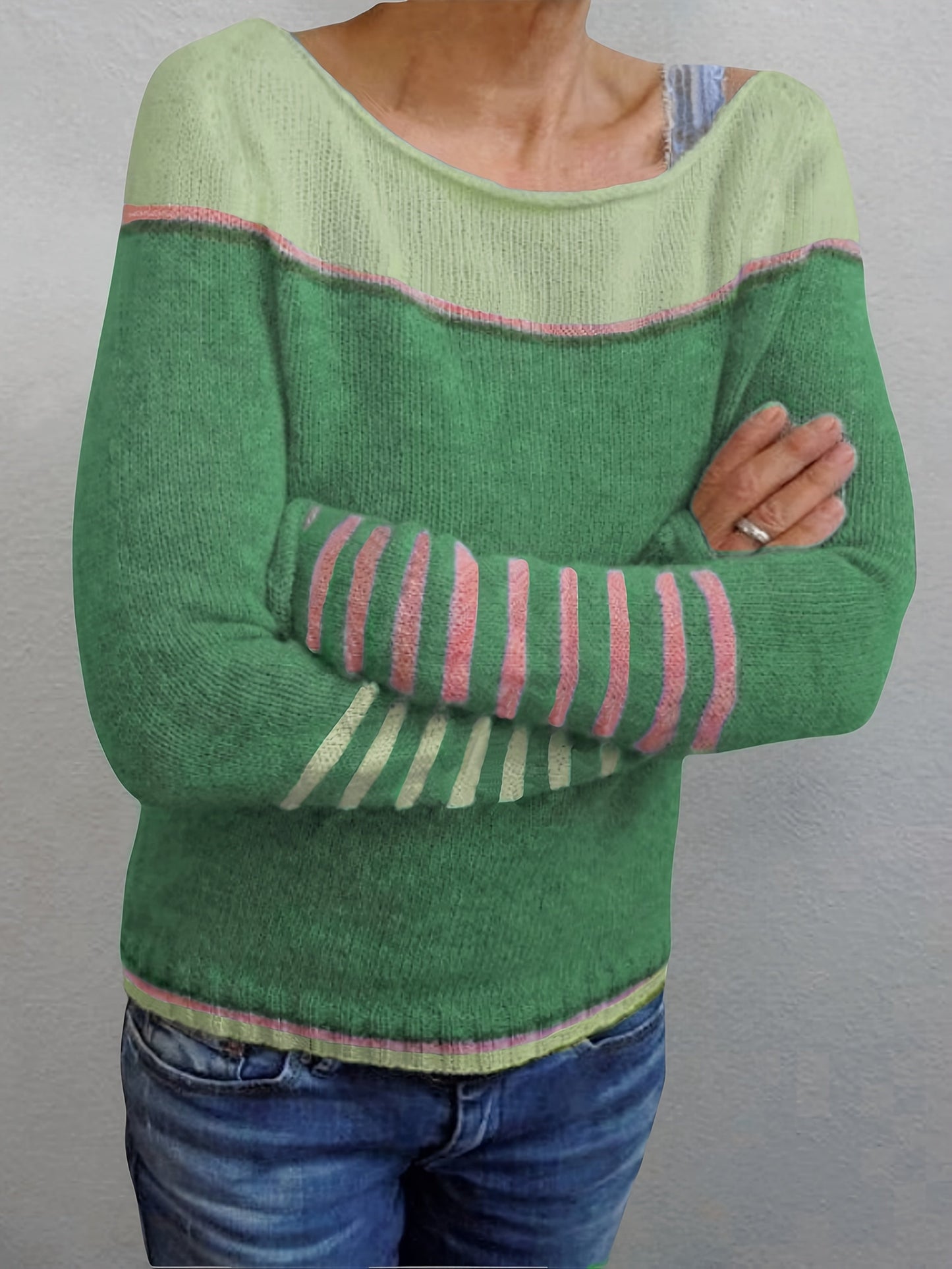 Katharina - Langärmliger gestreifter Pullover
