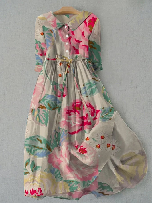 LORELEI I ELEGANTES KURZARM BLUMENKLEID