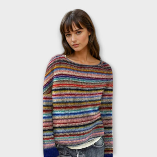 Manonin - Lässiger & Bequemer Gestreifter Pullover