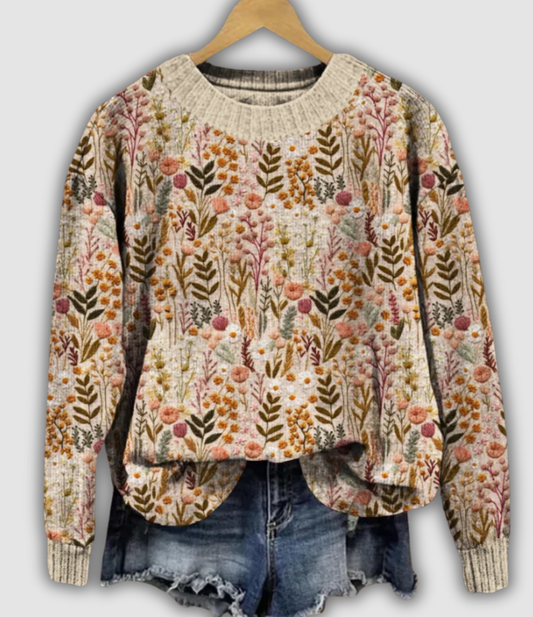 LARISSA I KLASSISCHER GEBLÜMTER PULLOVER