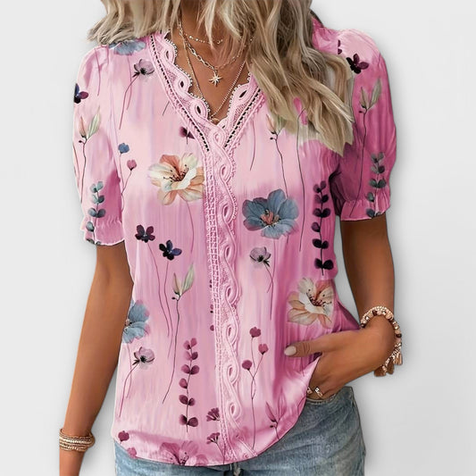 Emily - Modische Bluse mit V-Ausschnitt