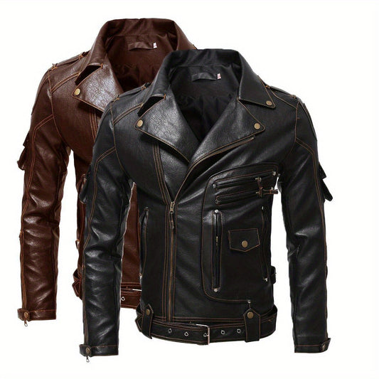 ICEBANNER Herren Vintage Bikerjacke