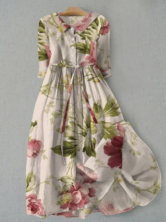 ISOLDE I VINTAGE BLUMENKLEIDMIT BINDEGÜRTEL