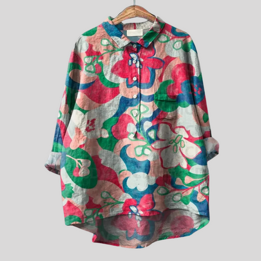 Matilde - Hangemachte Floral Bluse