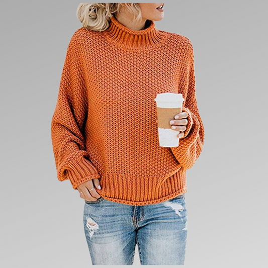BRAELYN I GESTRICKTER PULLOVER MIT HOHEM KRAGEN