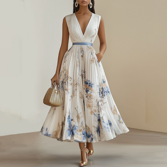 Jessie | Elegantes Blumenzeremoniekleid in Blau und Weiß