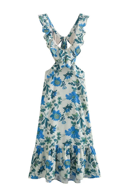 Nova | Rüschens Maxi-Kleid