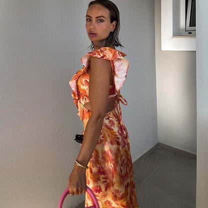 Nova | Rüschens Maxi-Kleid