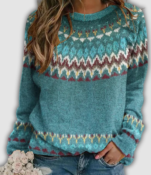 ALVARA I RETRO PULLOVER MIT WELLENMUSTER