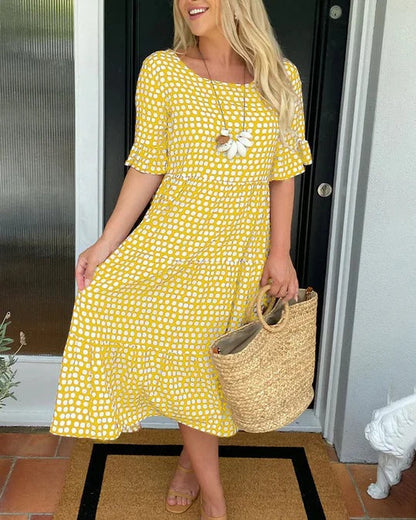 Maria™ - Rüschensleeve Midi-Kleid