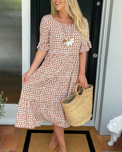 Maria™ - Rüschensleeve Midi-Kleid