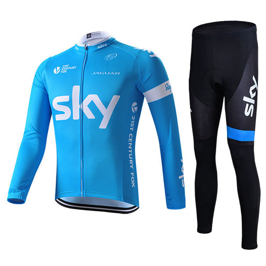 Sky - Langarm-Radsportbekleidung Professionelles Set