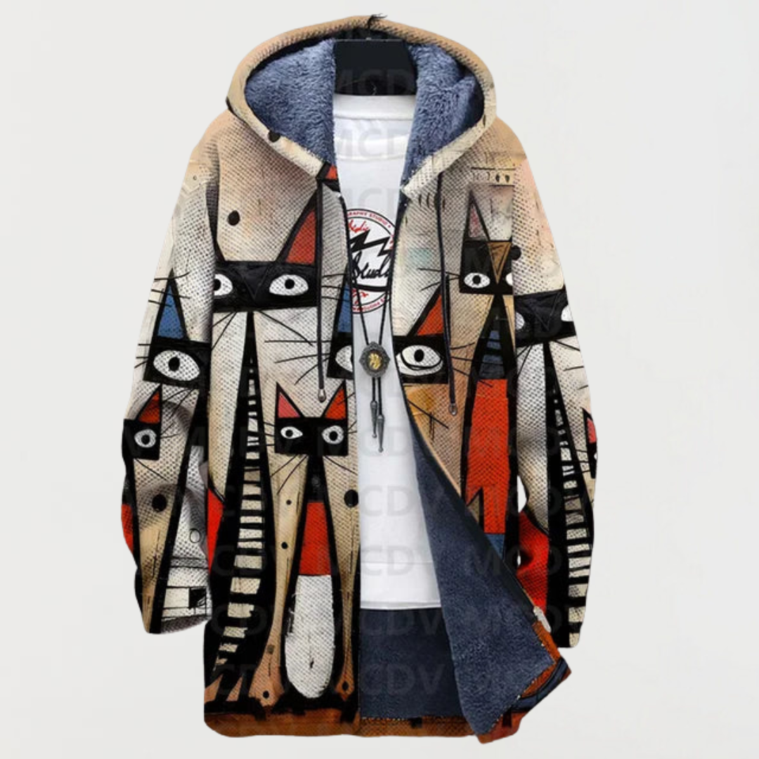 Cleo | Abstrakter Katzen-Hoodie
