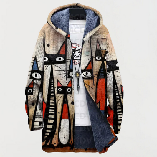 Cleo | Abstrakter Katzen-Hoodie