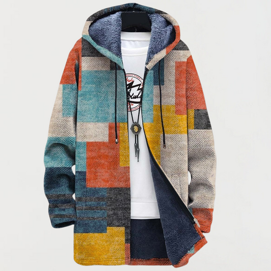 Cleo | Geometrischer Colorblock-Hoodie