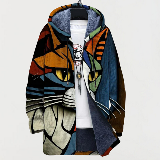 Lunaria | Abstrakter Katzen-Gesicht-Hoodie