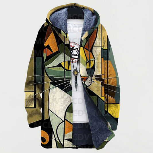 Luna | Geometrischer Katzen-Hoodie
