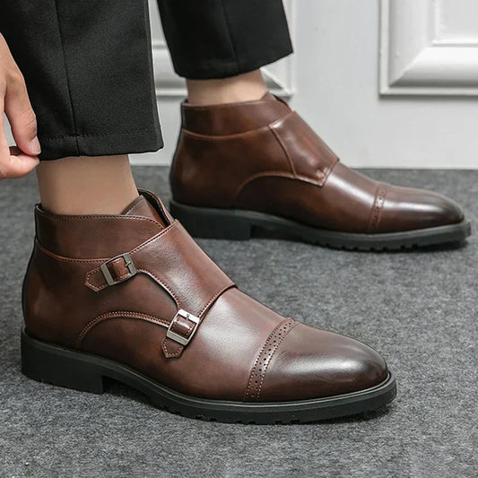 Parker | Kunstleder Doppel-Monk-strap Stiefel