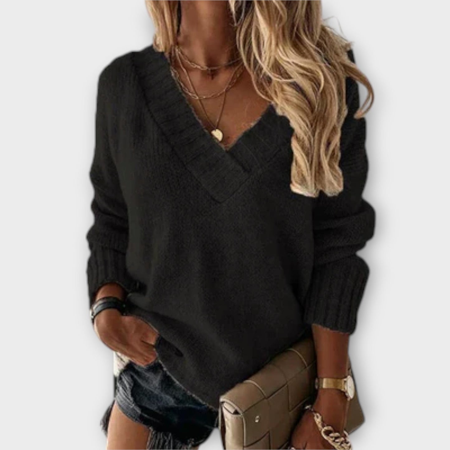 Jane - Gemütlicher V-Ausschnitt Pullover