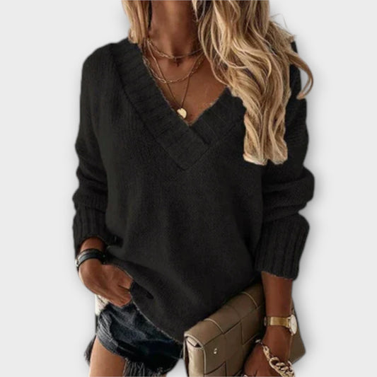 Jane - Gemütlicher V-Ausschnitt Pullover