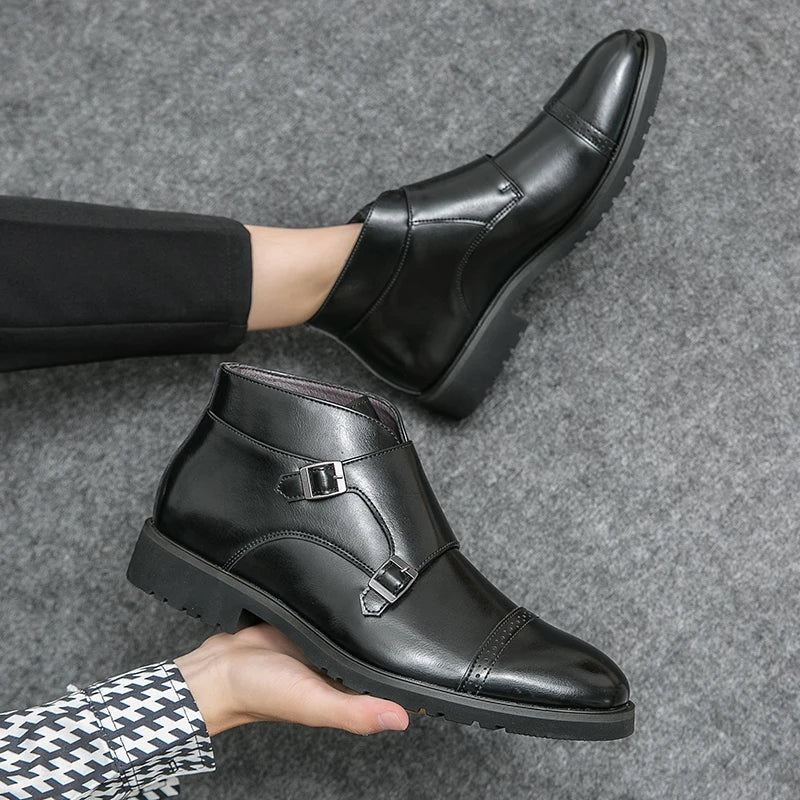 Parker | Kunstleder Doppel-Monk-strap Stiefel