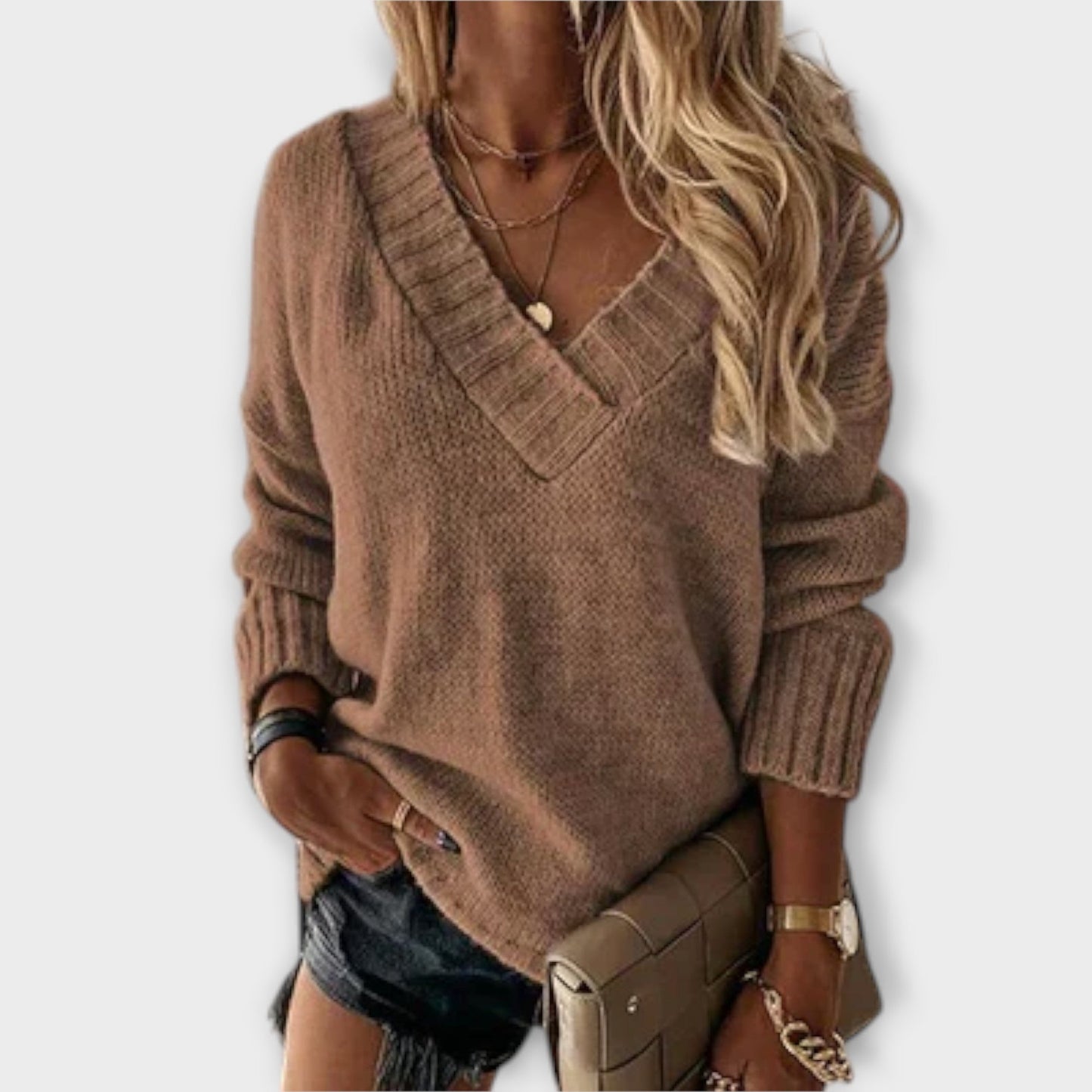 Jane - Gemütlicher V-Ausschnitt Pullover