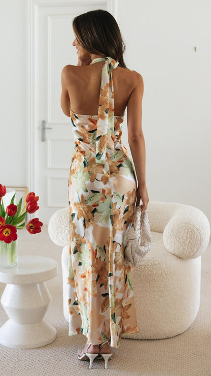 Shannon | Floral Halter Maxi Kleid