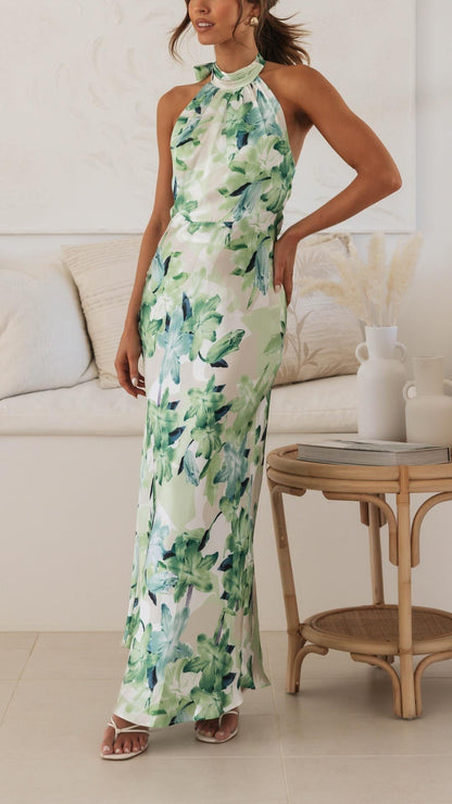 Shannon | Floral Halter Maxi Kleid