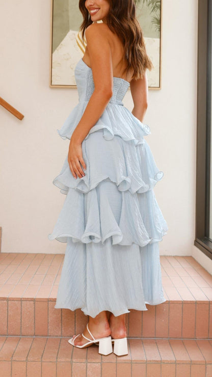 Kate | Maxikleid mit gestuften Rüschen