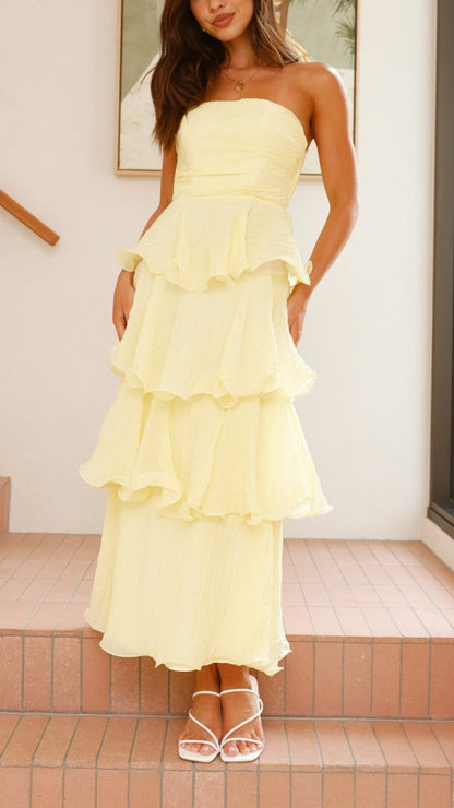 Kate | Maxikleid mit gestuften Rüschen