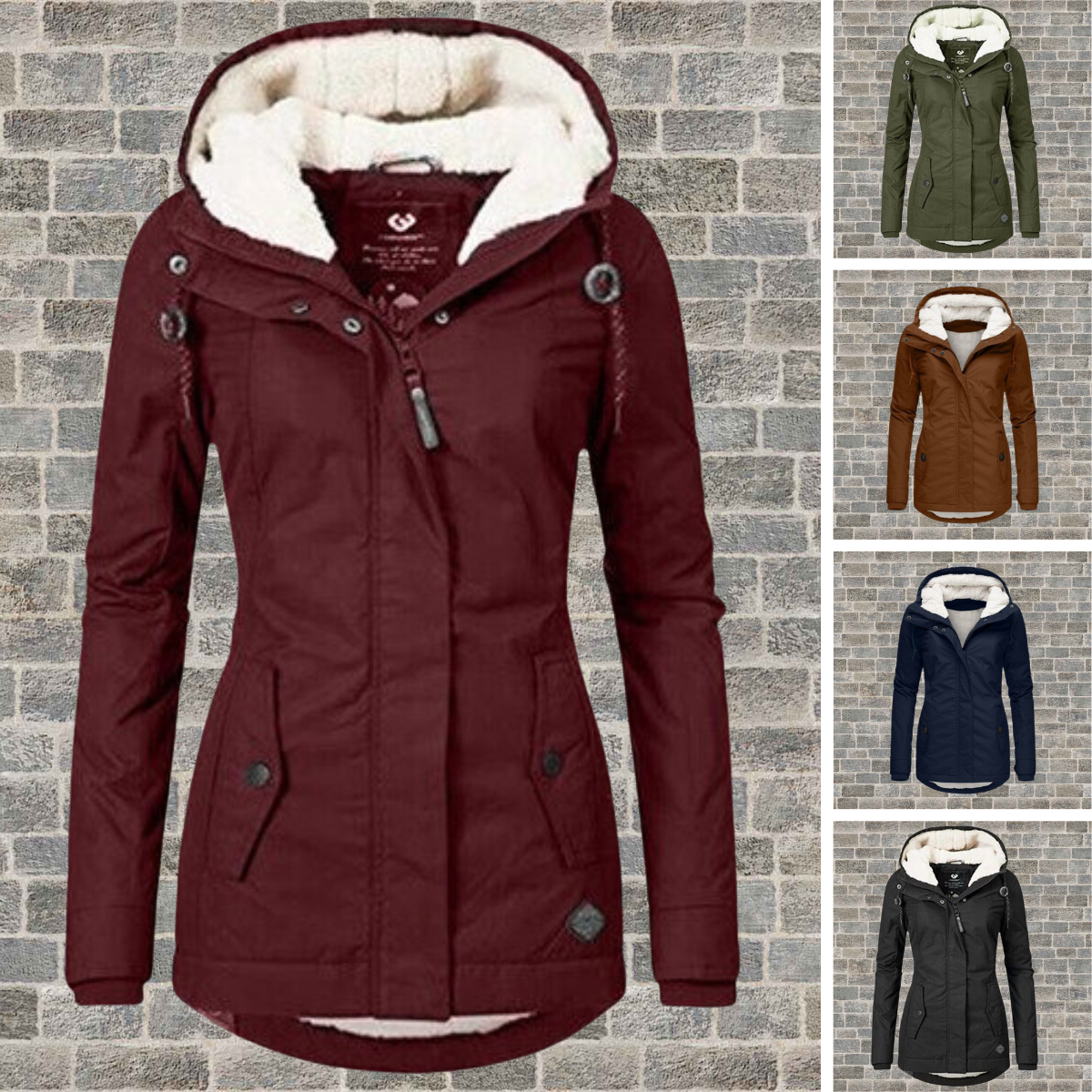 Jenna - Gemütlicher Sherpa Hoodie Mantel