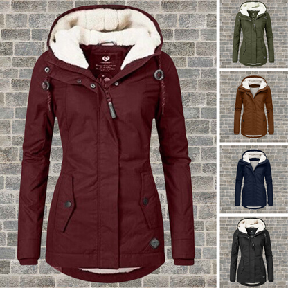 Jenna - Gemütlicher Sherpa Hoodie Mantel