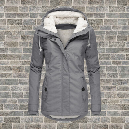 Jenna - Gemütlicher Sherpa Hoodie Mantel