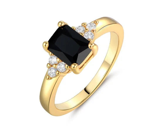 Schwarzer Spinell Baguette Ring