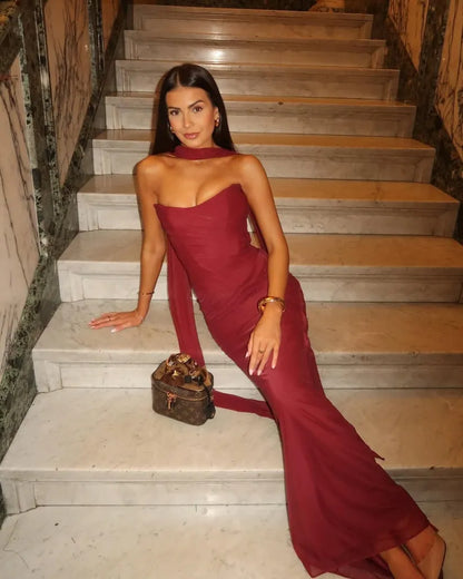 Aniyah | Strapless Bodycon Maxi Kleid