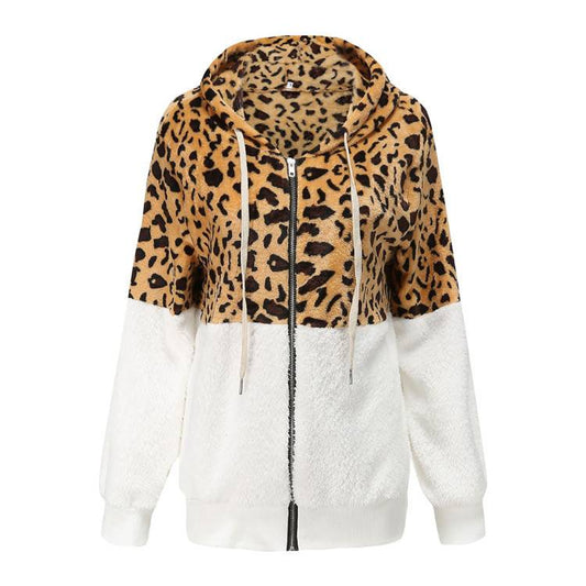 Lea - Fleece-Hoodie mit Leoparden-Design