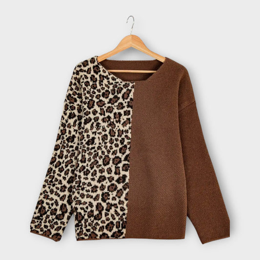 Marina - Lässiger Pullover mit Leopardenmuster
