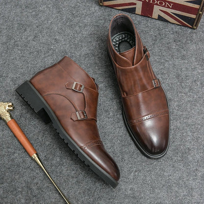 Parker | Kunstleder Doppel-Monk-strap Stiefel