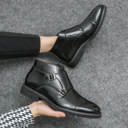 Parker | Kunstleder Doppel-Monk-strap Stiefel