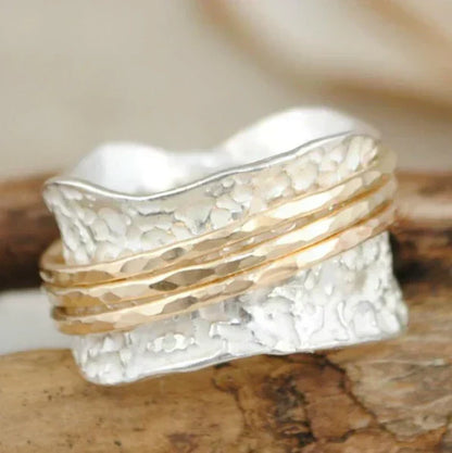 Mira™ | Vintage Dual-Tone Spinner Ring