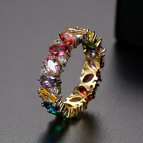 Farbiger Vintage-Zirkonring