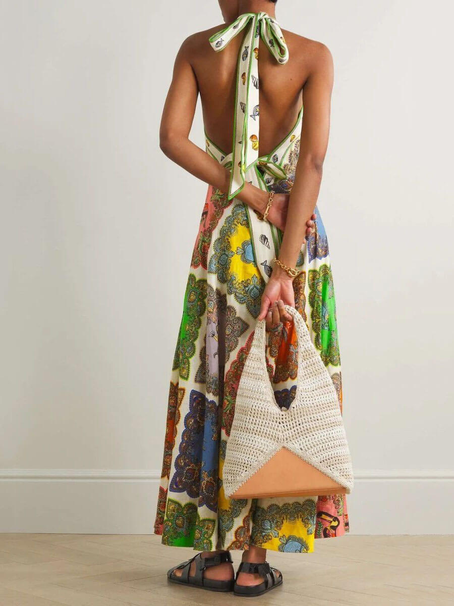 Portafino-Floral Maxi-Kleid